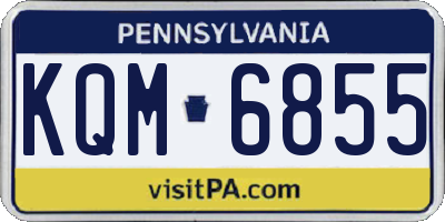 PA license plate KQM6855