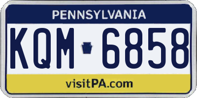PA license plate KQM6858