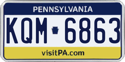 PA license plate KQM6863