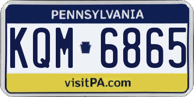 PA license plate KQM6865