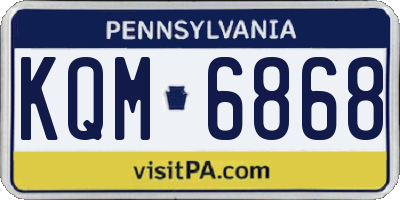 PA license plate KQM6868