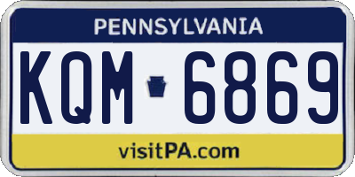 PA license plate KQM6869