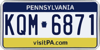 PA license plate KQM6871