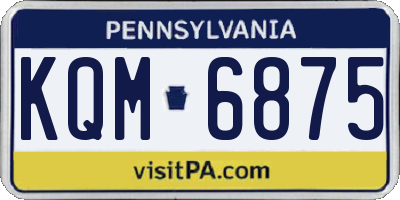 PA license plate KQM6875