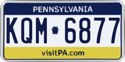 PA license plate KQM6877