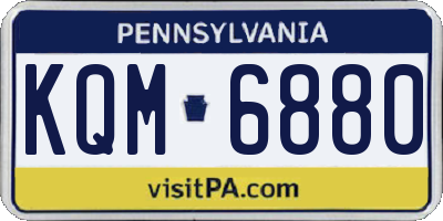 PA license plate KQM6880
