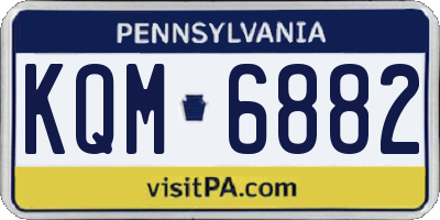 PA license plate KQM6882