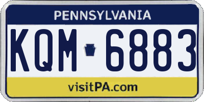 PA license plate KQM6883