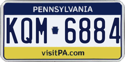 PA license plate KQM6884