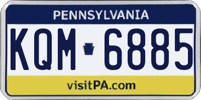PA license plate KQM6885