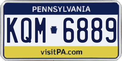 PA license plate KQM6889