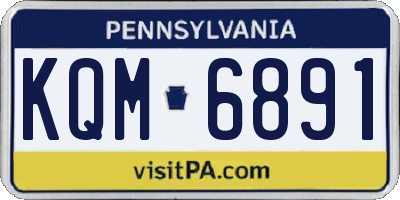 PA license plate KQM6891
