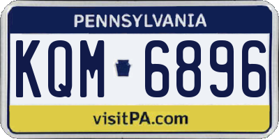 PA license plate KQM6896
