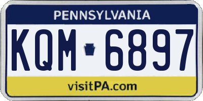 PA license plate KQM6897