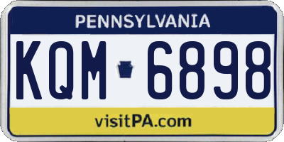 PA license plate KQM6898