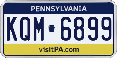 PA license plate KQM6899