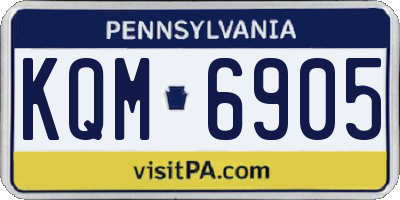 PA license plate KQM6905
