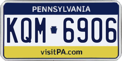 PA license plate KQM6906
