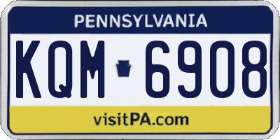 PA license plate KQM6908