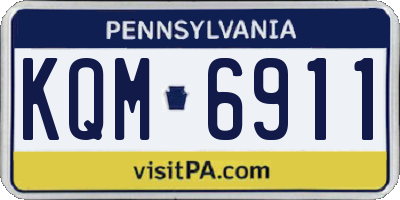 PA license plate KQM6911
