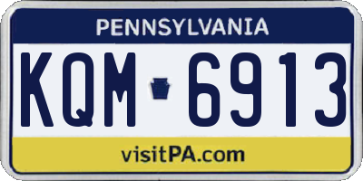PA license plate KQM6913