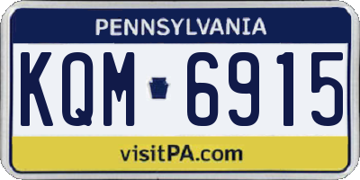 PA license plate KQM6915