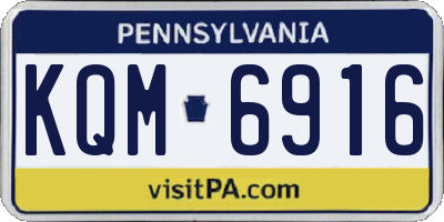 PA license plate KQM6916