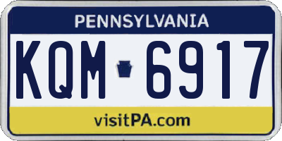 PA license plate KQM6917