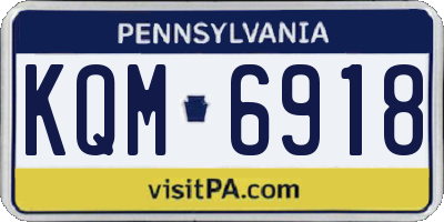 PA license plate KQM6918