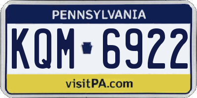 PA license plate KQM6922