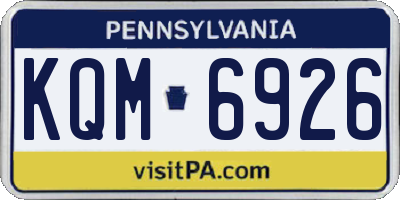 PA license plate KQM6926