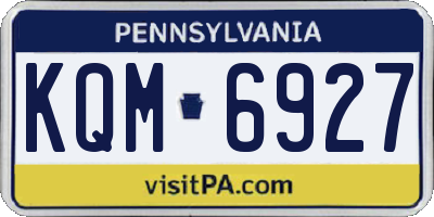 PA license plate KQM6927