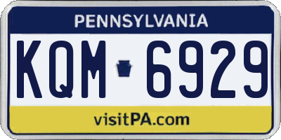PA license plate KQM6929