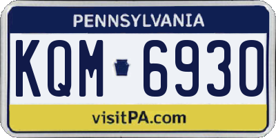 PA license plate KQM6930
