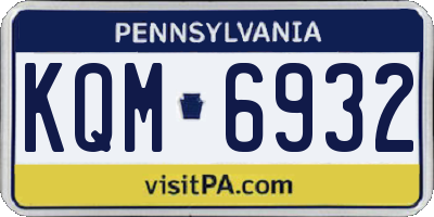 PA license plate KQM6932