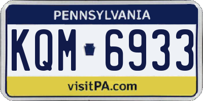 PA license plate KQM6933