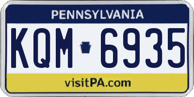 PA license plate KQM6935