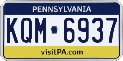 PA license plate KQM6937