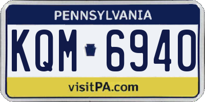 PA license plate KQM6940