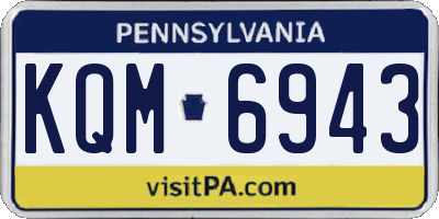 PA license plate KQM6943