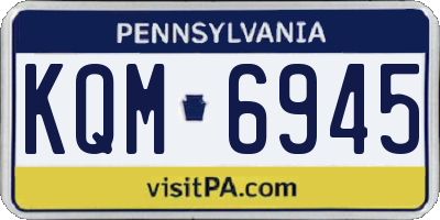 PA license plate KQM6945
