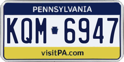 PA license plate KQM6947