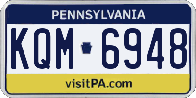 PA license plate KQM6948