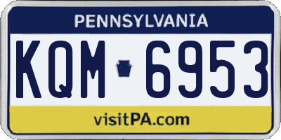 PA license plate KQM6953