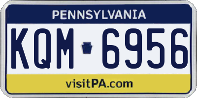 PA license plate KQM6956