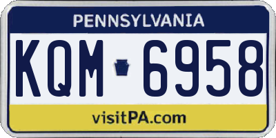 PA license plate KQM6958