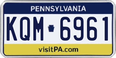PA license plate KQM6961