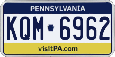 PA license plate KQM6962