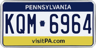 PA license plate KQM6964