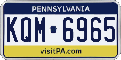 PA license plate KQM6965